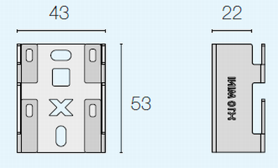 X10 mini support mur 43x53 mm